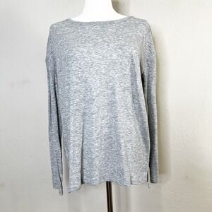 Athleta Daily Long Sleeve Size XS Heathered Gray Round Neck Cotton Blend NEW NWT